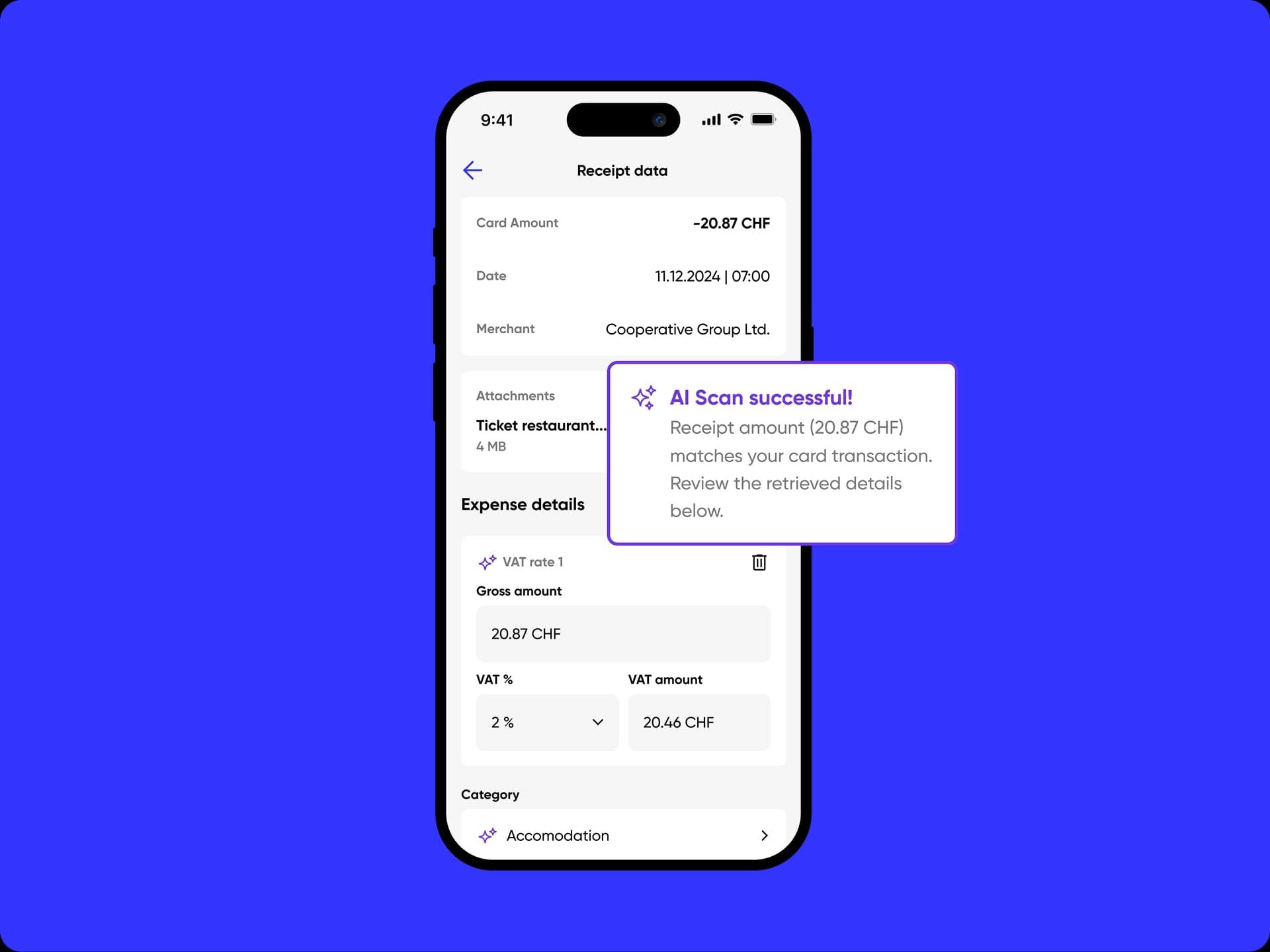 AI Scan mobile app screen